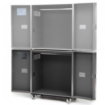 Schrankcase mit Flügeltüren und Kleiderstange inkl. Rollen