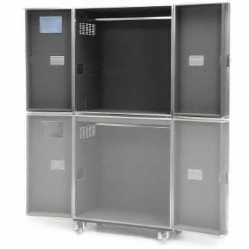 Schrankcase mit Flügeltüren und Kleiderstange