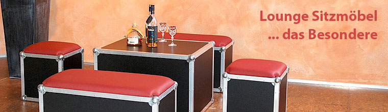 Flightcase Möbel als Lounge Sitgruppe